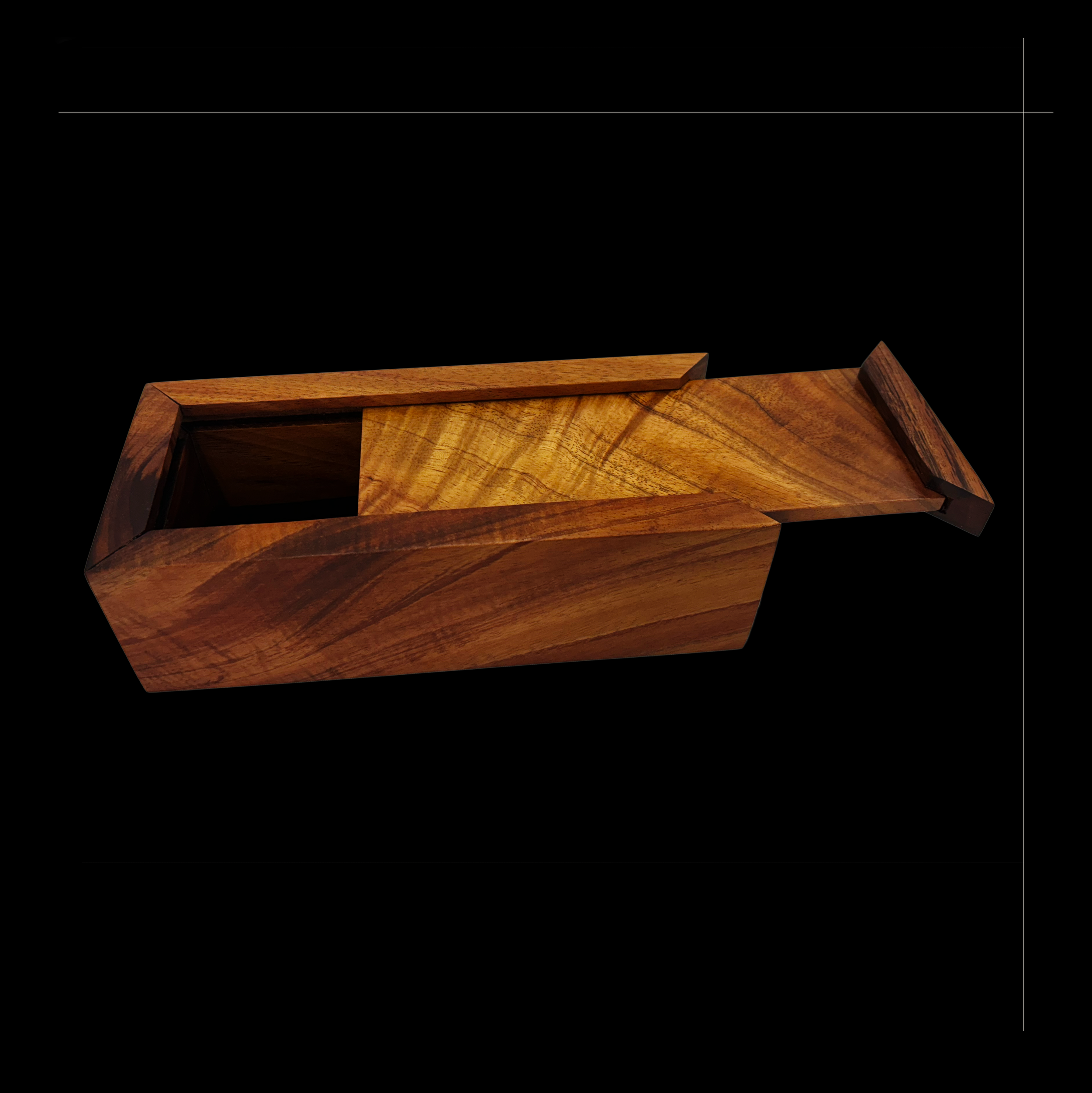 【009】木製 カゴ ボックス トレー 3点セット！ Koa and Mango Boxes with sliding lids — RK Woods Crafted in Hawaii